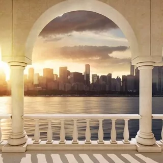 FOTOTAPETA 400 × 309 +LEPIdlo, New York, Terasa, Voda