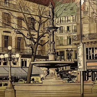 FOTOTAPETA 400 × 309 +LEPIdlo, Paríž Retro - Fontána
