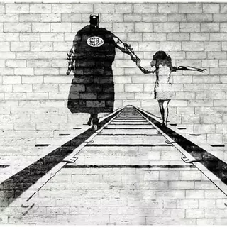 FOTOTAPETA 400 × 309 +KLEJ, Superhrdina, Banksy