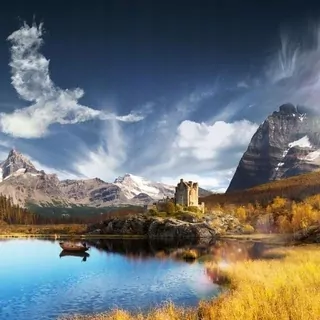 FOTOTAPETA 400 × 309 +LEPIdlo, Škótsky hrad v horách