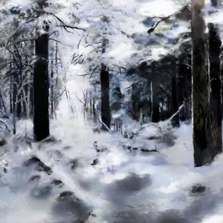 FOTOTAPETA 400 × 309 +LEPIdlo, Zimný les, maľovaný les