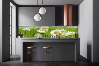 Fototapeta - Nástenná nástenná kuchyňa umývateľná lúka kvety 180x60