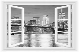 Fototapeta - Nástenné nástenné maľby 3D okno Bridge City Zobraziť 195 × 130
