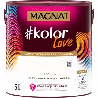 Magnat latexová farba na steny 5 l Matná biela