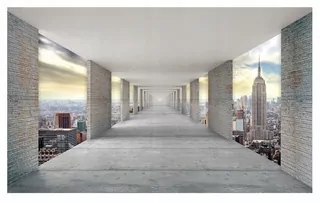 Fototapeta - Nástenné nástenné maľby 3D New York Tunnel City Brick 416 × 254