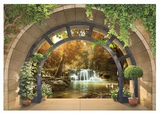 Fototapeta - Nástenné nástenné maľby 3D Optický vodopád Tunnel LAS 312 × 219