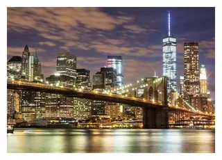 Fototapeta 3D most New York Manhattan noc