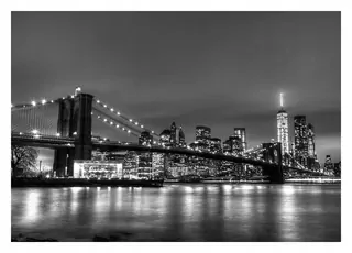 Fototapeta 3D most New York Manhattan noc