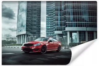 Fototapeta Červené auto Mesto Cesta 315 × 210