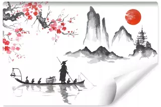 Fototapeta Japonská krajina Akvarel Dekor 135 × 90