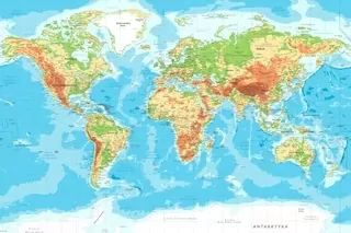 Fototapeta MAPA SVETA v poľštine na stenu 180x120 podložka pod mapu ZDARMA