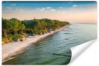 Fototapeta Západ slnka Les Morské vlny 3D 368 × 254