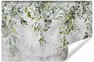 Fototapeta do obývačky Delicate LEAVES Concrete Wall Abstraction 368x254