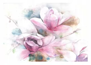 Fototapeta - Nástenný výjav Pastel spálne 3D kvety 312 × 219