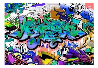 Fototapeta graffiti modrá téma stena 350 × 245