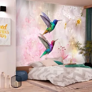 Fototapeta - Farebné kolibríci (ružová)