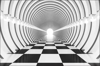 Fototapeta optická pre obývaciu izbu tunel 3D