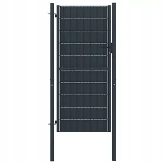 Plotová zábrana, PVC a oceľ, 100 × 124cm, antracit