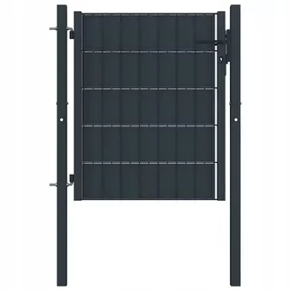 Plotová zábrana, PVC a oceľ, 100 × 101 cm, antracitová