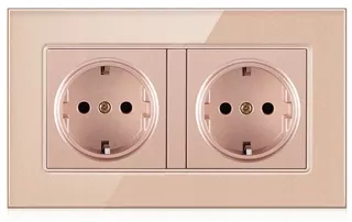 Zásuvka - Sklenená zásuvka 2x Elektrická zásuvka 16 A