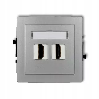 Zásuvka - Socket 2x HDMI Double Karlik Deco Silver