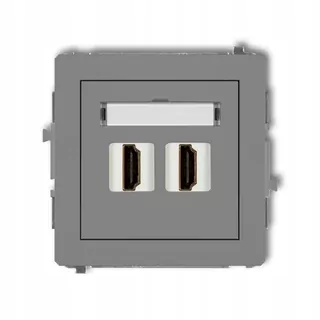 Zásuvka - 2x HDMI zásuvka Double Karlik Deco Gray Mat