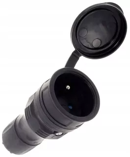 Gumová zásuvka 2P+Z, 16 A EXTREM IP54 čierna