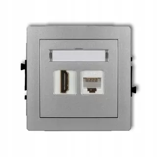 Zásuvka - ZÁSUVOVÝ POČÍTAČ HDMI + RJ45 KARLIK DECO SILVER