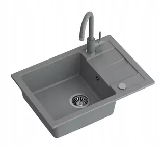 Kuchynský drez - GO-SMART GREY GRANITE 62X44 GRANITE SINDER s batériou