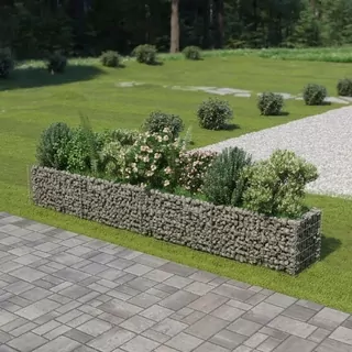 Gabiónový kvetináč vyrobený z pozinkovanej ocele 360 × 50 × 50 cm