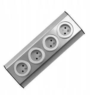 Nábytkové, kuchynské zásuvky na suchý zips 4 × 2P+Z INOX