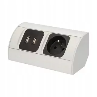 Nábytková zásuvka 1 × 2P+Z, 2xUSB, verzia schuko