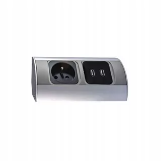 Nábytková zásuvka 1 × 2P+Z, 2xUSB