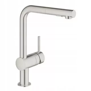 Grohe Minta Supersteel kuchynská batéria s výsuvným otočným výtokom L 360° 30274DC0