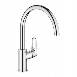 Stojanová kuchynská batéria Grohe Bauflow strieborná