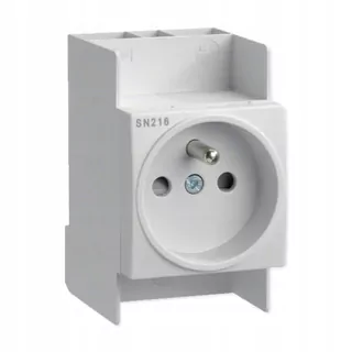 Elektrická zásuvka 230 V~ pre rozvádzače na koľajniciach, HAGER SN216