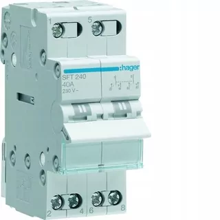 HAGER Modulárny spínač I-0-II 2P 40 A 230VAC