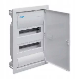 Rozvádzač HAGER VOLTA 2 × 12 (na 24 modulov) s kovovým krytom, biela farba VU24NE