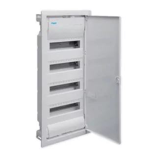 Rozvádzač HAGER VOLTA 4 × 12 (na 48 modulov) s kovovým krytom, biela farba VU48NE