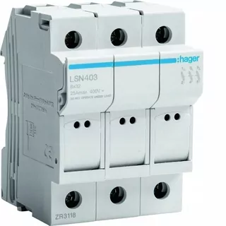 HGER Modulárna poistka 3P inc.cyl.L32 8X32mm, 25 A 400VAC