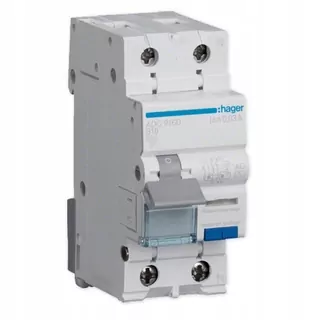 Rozdielový istič s nadprúdovým členom HAGER RCBO 2P B16A typ AC ADC916D