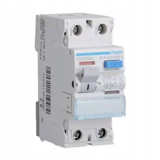 Diferenciálny istič Hager 2P 40 A 0,03 A AC CDC240J