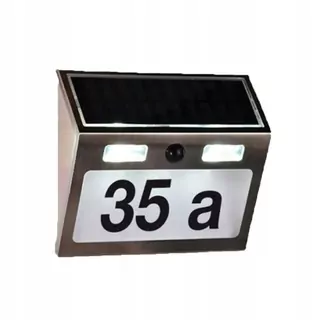HI Solárne podsvietené číslo domu s LED, strieborné