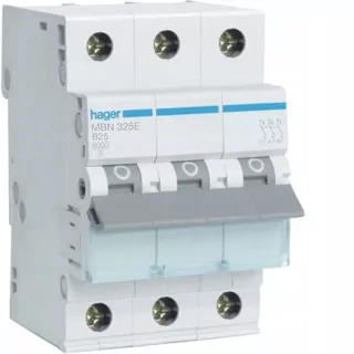 HAGER MBN325E - Nadprúdový chránič Icn=6000 A 3P B25A