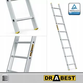 Hliníkový prídavný rebrík profesionálny 8 stupňový DRABEST + HAK