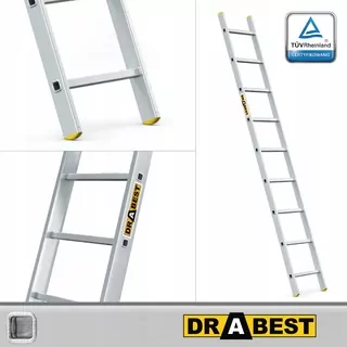 Drabest rebrík 3,46 m hliníkový 1 x 9 do 150 kg
