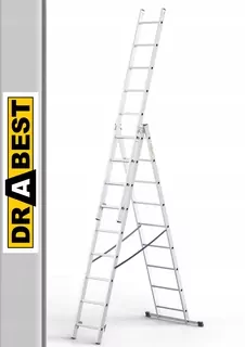Drabest rebrík 4,51 m hliníkový 3 x 9 do 150 kg