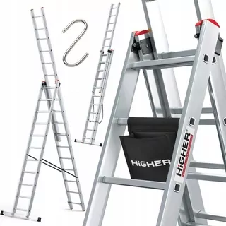 Multifunkčný hliníkový rebrík 3 × 11 PRO na schody + taška a háčik ZADARMO