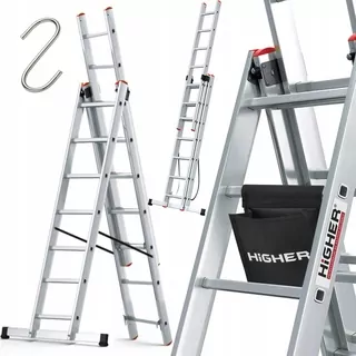Multifunkčný hliníkový rebrík 3 × 6 PRO na schody + taška a háčik ZADARMO