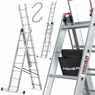 Multifunkčný hliníkový rebrík 3 × 8 PRO na schody + taška a háčik ZADARMO